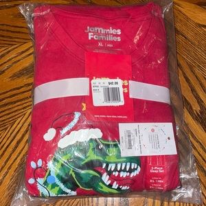 NWT Sz XL 2pc Long Sleeved Christmas Dino PJ’s